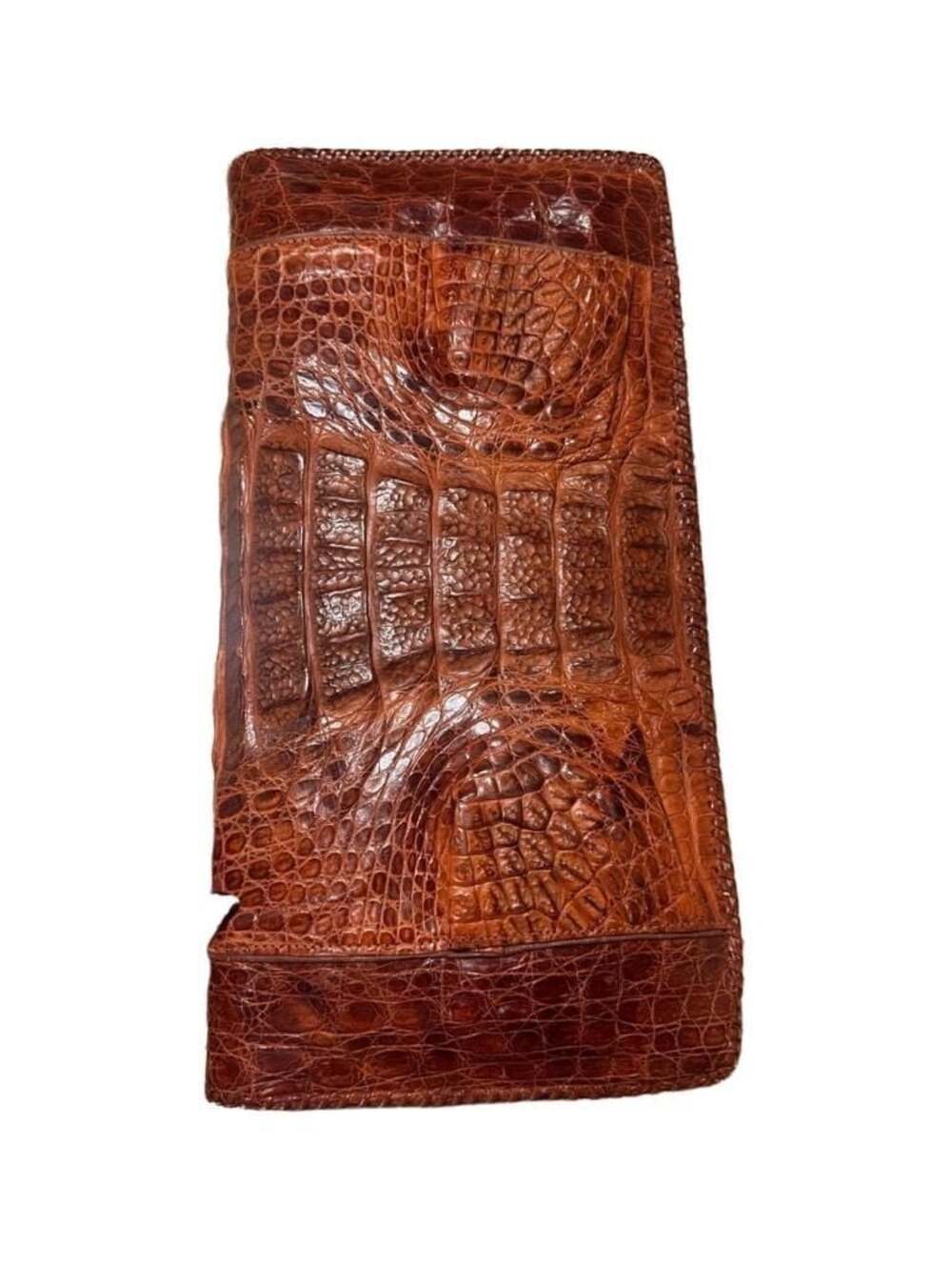 Vintage 1950s brown  Hornback Alligator Clutch Purse
